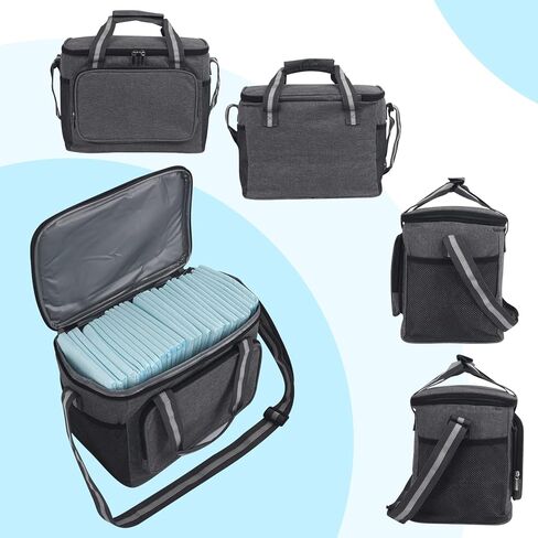 حقيبة حفاضات للكلاب من YiePhiot مع جيوب متعددة الاستخدامات لسهولة التخزين، مناسبة لحمل حفاضات الكلاب وأدوات السفر، حقيبة ظهر مقاومة للماء وقوية لسفر الكلاب البسيط in Kuwait