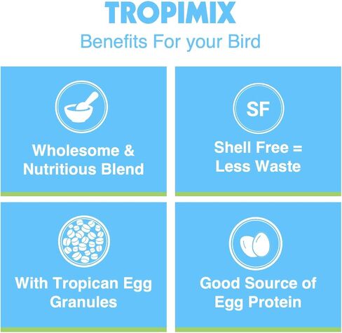 Tropimix Bird Food for Budgies, Canaries and Finches, Hagen Parrot Food with Seeds, Egg, Fruits and Vegetables, Egg Food Mix, 6.53 oz Bag in Kuwait