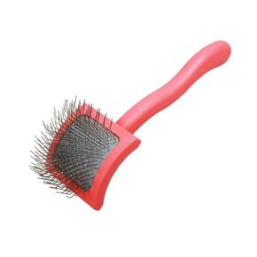 Chris Christensen Big G Dog Slicker Brush for Dogs (Goldendoodles, Labradoodles, Poodles), Groom Like a Professional, Fluff Detangle Style, Saves Time Energy, Coral, Large
