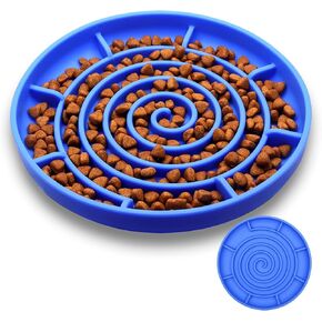 CYSNATU أطباق الكلب المغذية البطيئة للكلاب الصغيرة المتوسطة، وعاء تغذية بطيء من السيليكون للكلاب وحصيرة لعق، وعاء أكل بطيء غير قابل للانزلاق للكلب، وحدة تغذية بطيئة مضادة للابتلاع للأكل الصحي وإيقاف الانتفاخ التفاعلي (أزرق ملكي) in Kuwait
