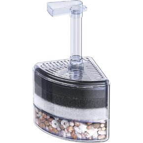 Pawfly Aquarium Corner Sponge Filter Quiet Betta Fry Shrimp and Small Fish Bio Foam Filter with Natural Stones Gravels and Ceramic Rings for Fish Tanks up to 30 Gallons (Air Pump Not Included) in Saudi Arabia