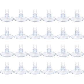 AQUANEAT Aquarium Suction Cups, for Fish Tank Airline Tubing, with Clips 3/16" air Hose Holder, 24pcs (Clear)