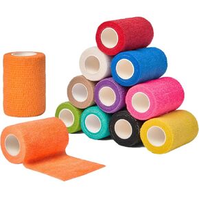 Self Adhesive Bandage Wrap, Vet Wrap 2 inch, Vet Wrap for Dogs, Bandages Wrap for Human or Pets, Black, 12 Pack in Saudi Arabia
