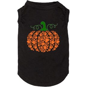 Funy Pumpkin T-Shirt Cute Ghost Dog Bone Print Shirt & Vest - Small & Large - Black in Saudi Arabia