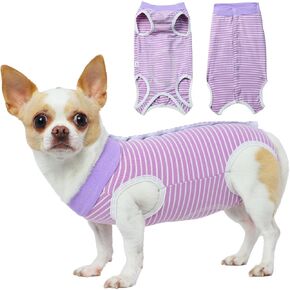 Surgical Recovery Suit,Small Teacup Dog Chihuahua Yorkie Puppy Cat Clothes-Cambridge， Medical Pet Surgical Suit (Black Gray, XXX-Small)
