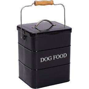 Geyecete Dog Treats tin and dog Food Storage Tin with Lid & with Spoon for dog Food Storage, Medium Pet Food Storage Can-Dog Food