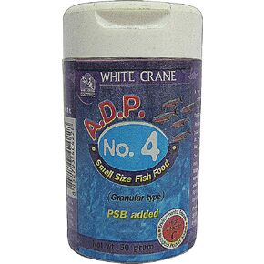 ADP No.4 Powder Type, Tropical Fish Food Floating & Sinking Mini Micro Pellets for Feed Baby Fry Fish & Small Fish Special High Protein 60%, Color Enhancing, 50 g. Fish Feed Growth Fast Formula