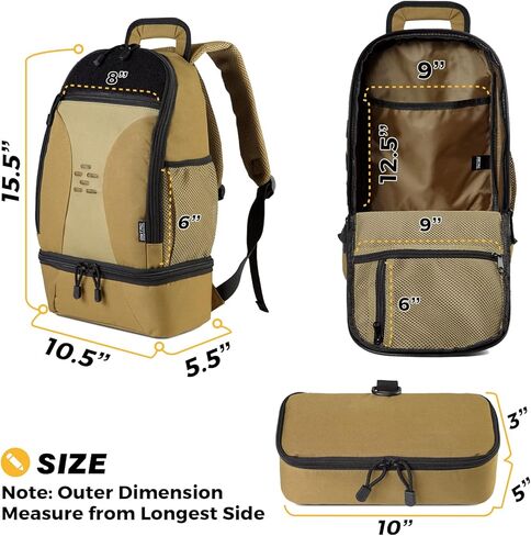 DBTAC Tactical Pet Travel Bag Small | Compact Pet Supplies Backpack for Small Dogs Cats Road Trip Outdoor Travel w/Insulated Pocket & 1x Lined Food Carrier, Black in Kuwait