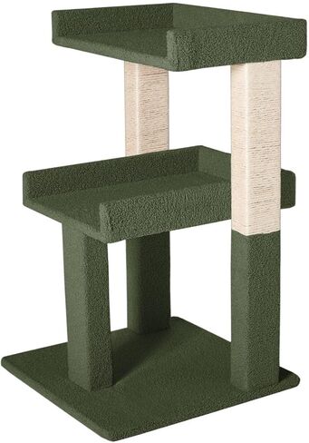 Naomi Home Nala Cat Tree for Large Cats, Cat Activity with Scratching Post, Cat Tower for Large Cats, 3 Level Cat Play Perch, Cat Climbing Tower, Cat Tree for Indoor Cats Multi-Level Cat, Green in Kuwait