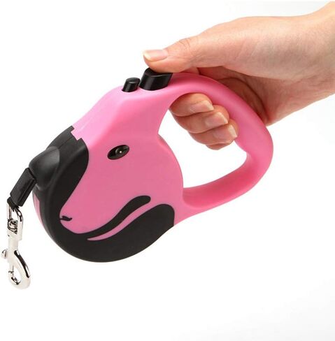 Upgraded Retractable Dog Leash, 360° Tangle-Free Dog Walking Leash for Heavy Duty up to 33lbs, 16.5ft Strong Reflective Nylon Tape with Anti-Slip Handle, One-Handed Brake, Pause, Lock（Blue） in Kuwait