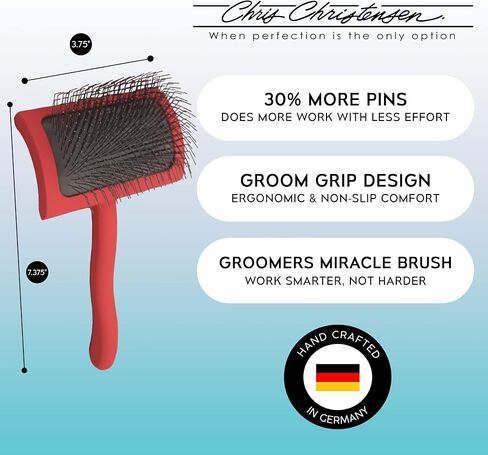 Chris Christensen Big G Dog Slicker Brush for Dogs (Goldendoodles, Labradoodles, Poodles), Groom Like a Professional, Fluff Detangle Style, Saves Time Energy, Teal, Large in Kuwait