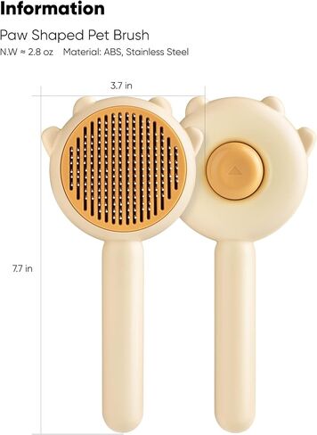 فرشاة GRBISI للعناية بالقطط، فرش تنظيف ذاتي للكلاب والقطط والكلاب والحيوانات الأليفة والقطط الصغيرة بنقرة واحدة على زر تساقط من الفولاذ المقاوم للصدأ ومشط أسنان من الفولاذ المقاوم للصدأ، سهل إزالة الشعر المتشابك السائب وتدليك الشعر الداخلي والخارجي للاستخ in Kuwait