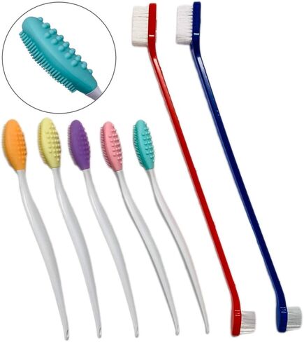 كتاب اوترلي بيتس فرش اسنان للكلاب للسلالات الصغيرة الى الكبيرة والجراء والكلاب للعناية بالاسنان اللطيفة (عبوة من 7 قطع) in Kuwait