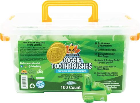 Bodhi Dog Finger Toothbrush for Dogs & Cats - Puppy Toothbrush with Soft Flexible Silicone Bristles, Gentle for Sensitive Gums, Promotes Healthy Teeth & Gums, Easy Teeth Cleaning Tool (50 Count) in Saudi Arabia