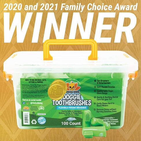 Bodhi Dog Finger Toothbrush for Dogs & Cats - Puppy Toothbrush with Soft Flexible Silicone Bristles, Gentle for Sensitive Gums, Promotes Healthy Teeth & Gums, Easy Teeth Cleaning Tool (50 Count) in Saudi Arabia