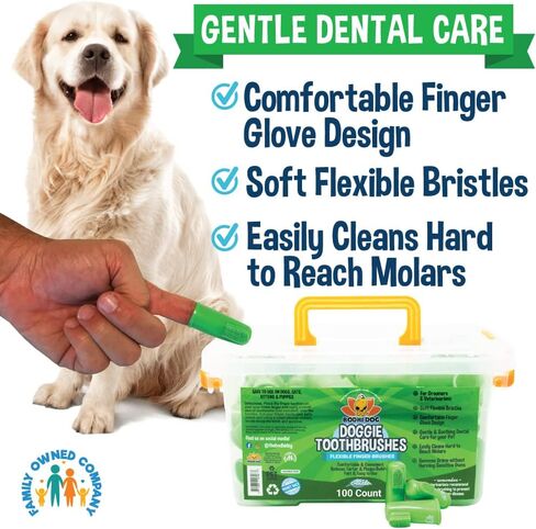 Bodhi Dog Finger Toothbrush for Dogs & Cats - Puppy Toothbrush with Soft Flexible Silicone Bristles, Gentle for Sensitive Gums, Promotes Healthy Teeth & Gums, Easy Teeth Cleaning Tool (50 Count) in Saudi Arabia