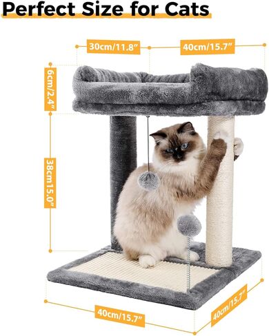 سرير PAWZ Road Cat للخدش، يتميز بأعمدة ووسادات خدش مغطاة بالسيزال الناعم مع كرة لعب رائعة للقطط والقطط in Kuwait