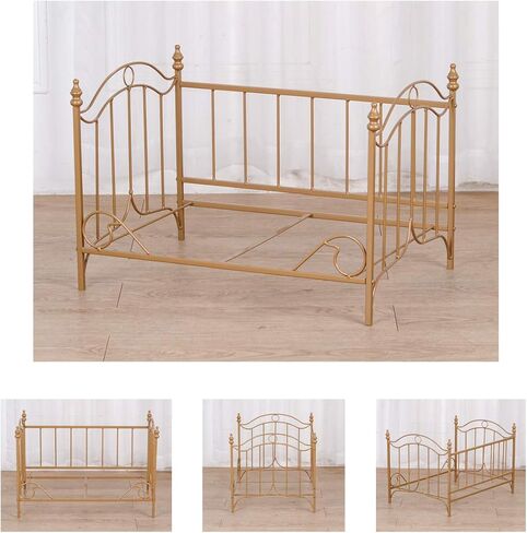 بيبي لاند سرير للحيوانات الاليفة، سرير للكلاب مع اطار معدني ووسادة مخملية بيضاء منفصلة مع وسادتين للكلاب الصغيرة in Kuwait