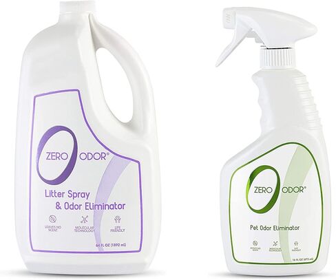 Zero Odor - Pet Odor Eliminator - Permanently Eliminate Air & Surface Odors 16 Oz – Litter Odor Eliminator 64oz Refill in Kuwait
