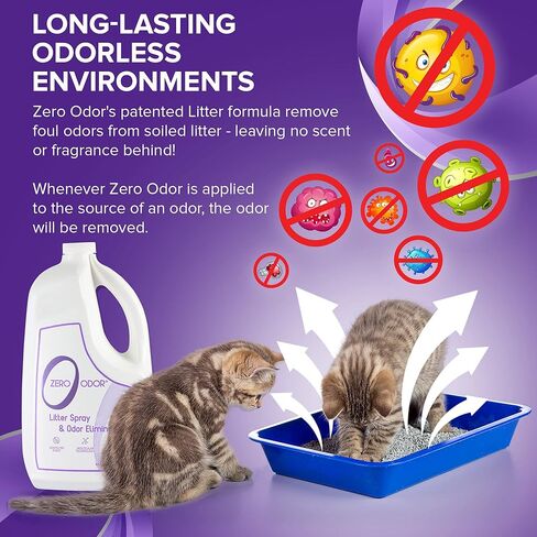 Zero Odor - Pet Odor Eliminator - Permanently Eliminate Air & Surface Odors 16 Oz – Litter Odor Eliminator 64oz Refill in Kuwait