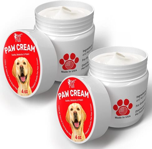بيت بول كريم مخالب الكلاب - قطعتان - واقي مخالب الكلاب للاسطح الساخنة والباردة والخشنة - بلسم مرطب للمخالب مع شمع وزيوت طبيعية - حذاء غير مرئي للجراء يهدئ ويرطب ويحمي in Kuwait