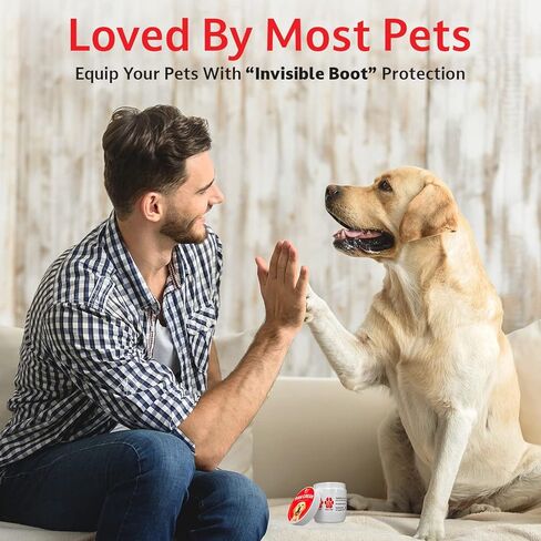 بيت بول كريم مخالب الكلاب - قطعتان - واقي مخالب الكلاب للاسطح الساخنة والباردة والخشنة - بلسم مرطب للمخالب مع شمع وزيوت طبيعية - حذاء غير مرئي للجراء يهدئ ويرطب ويحمي in Kuwait