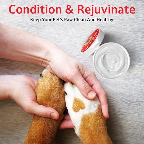 بيت بول كريم مخالب الكلاب - قطعتان - واقي مخالب الكلاب للاسطح الساخنة والباردة والخشنة - بلسم مرطب للمخالب مع شمع وزيوت طبيعية - حذاء غير مرئي للجراء يهدئ ويرطب ويحمي in Kuwait
