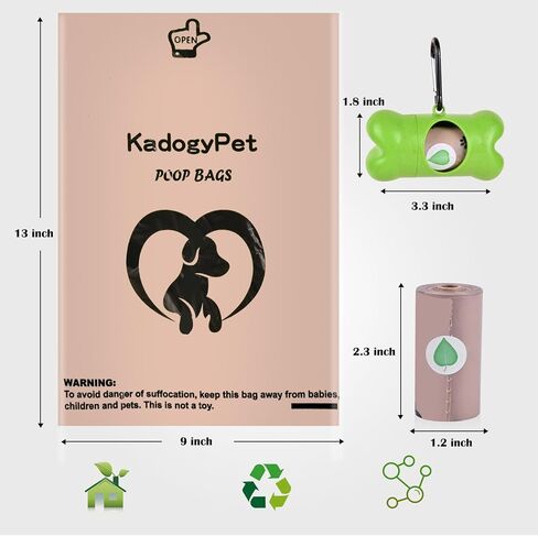 Dog Poo Bags, 120 Counts Biodegradable Waste Bag Refill Rolls for Dogs, Leak Proof, Extra Thick, Lavender Scented, Dispenser Included in Saudi Arabia