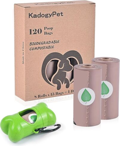 Dog Poo Bags, 120 Counts Biodegradable Waste Bag Refill Rolls for Dogs, Leak Proof, Extra Thick, Lavender Scented, Dispenser Included in Saudi Arabia