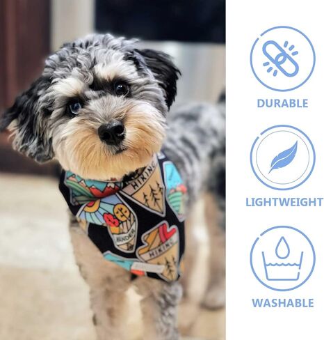 BARKLOOM Dog Bandana - Arizona Detour Set - Black & White Dog Outfit with Adventure & Cactus Themes - Elegant Dog Accessories for Your Beloved Pet- Pack of 2 in Saudi Arabia