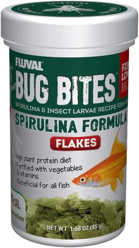 Fluval Bug Bites Fish Food with Spirulina, Flakes for Small to Medium Sized Fish, 1.59 oz, A7355 in Saudi Arabia