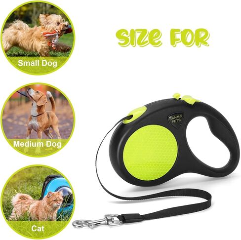 Dog Retractable Leash with Nylon casing for Dog up to 77 lbs; 16 ft Polyester Tape; The Eagle Mouth Bionics Design Rope Outlet and Tangle-Free;(Black) in Saudi Arabia