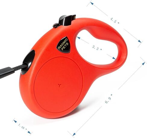 Dog Retractable Leash with Nylon casing for Dog up to 77 lbs; 16 ft Polyester Tape; The Eagle Mouth Bionics Design Rope Outlet and Tangle-Free;(Black) in Saudi Arabia