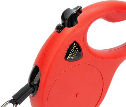 Dog Retractable Leash with Nylon casing for Dog up to 77 lbs; 16 ft Polyester Tape; The Eagle Mouth Bionics Design Rope Outlet and Tangle-Free;(Black) in Saudi Arabia