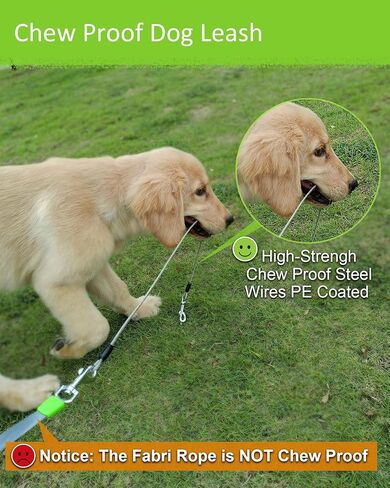 Chew Proof Retractable Dog Leash with 2 Heavy Duty No Tangle Wire Ropes, 16FT Long 360° Tangle-Free Dog Lead for 2 Dogs, Dual Dog Leashes for Small/Medium/Large Dogs… Gray in Kuwait