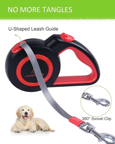 Chew Proof Retractable Dog Leash with 2 Heavy Duty No Tangle Wire Ropes, 16FT Long 360° Tangle-Free Dog Lead for 2 Dogs, Dual Dog Leashes for Small/Medium/Large Dogs… Gray in Kuwait