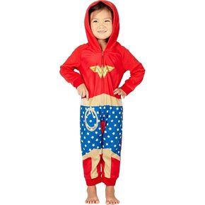 DC Comics Mens' Superhero Character Hooded Union Suit Footless Pajamas Costume