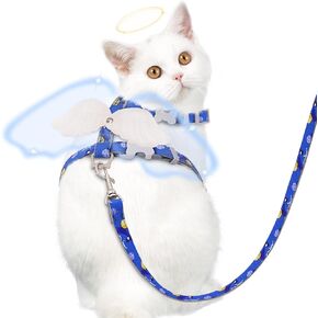 GoGoPaw Cat Harness and Leash Escape Proof, Lightweight Cat Leash and Harness Set, Adjustable Kitten Harness with Unique Patterns, Soft Cat Vest Harness for Small Large Cats to Walk Travel Outdoors in Kuwait
