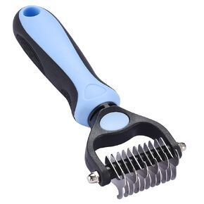 Black Rhino Dog Grooming Brush - Dog Dematting Tool Shedding Brush - Dog Undercoat Rake - Dog Grooming Kit, Pet Grooming Brush - Double Sided Deshedding Dog Comb for Medium to Large Dogs - Blue in Kuwait