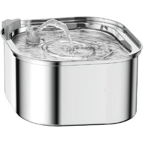 سيفيوس نافورة مياه للقطط سعة 108 اونصة/3.2 لتر من الستانلس ستيل، موزع مياه اوتوماتيكي للكلاب، مضخة فائقة الهدوء مع اوضاع تدفق قابلة للتعديل للقطط والكلاب والحيوانات الاليفة المتعددة in Kuwait