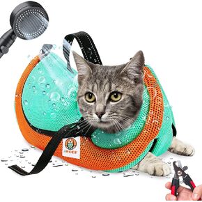 Cat Grooming Bag Adjustable Cat Bathing Bag Anti Scratch Bite Restraint Bag Cat Sling Bag Durable Mesh Cat Shower Bag for Small Medium Large Cats Nail Trimming Ear Cleaning Medicine Taking in Saudi Arabia