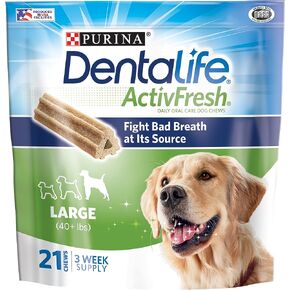 Purina DentaLife ActivFresh Chicken Flavor Large Breed Adult Dog Dental Chews - 21 ct. Pouch
