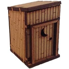 Outhouse 28mm MDF Kit Tombstone Desperado Legends Old West Terrain Building