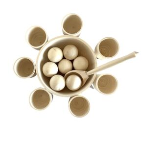Montessori Toys, Sorting Balls in Cups Toy, Wooden Sorter, Gift for Toddler, Unpainted in Saudi Arabia