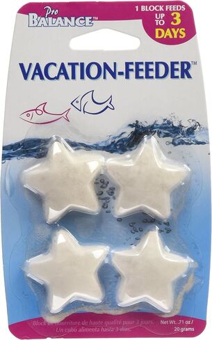 Penn-Plax Pro Balance Vacation Fish Feeder – Slow Release Food that’s Great for Weekend Vacays: 1 Block Feeds up to 3 Days – 12 Starfish Shaped Blocks (3 Packages) in Saudi Arabia