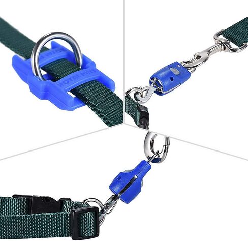 Ranphy Dog Leash Connector Automatic Magnetic Magic Latch with Fastener One Touch Connection and Release Harness Collar Stainless for Outdoor Walking Training Black in Kuwait