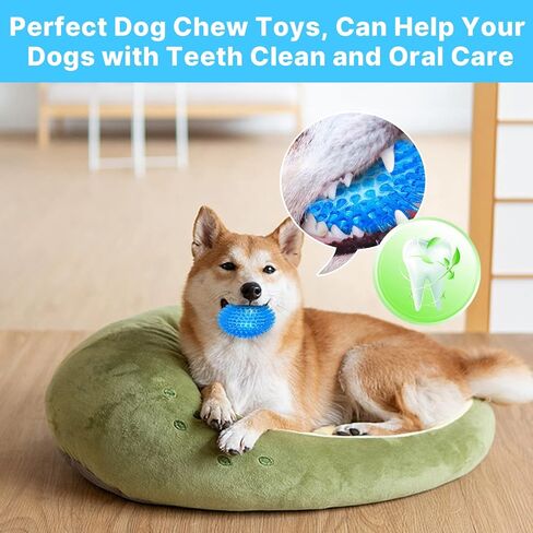 Ammbeetty 4 Packs 2.56" Squeaky Dog Toys for Small Medium Dogs, Dog Toys Balls for Boredom and Stimulating, Puppy Chew Toys for Teething and Durable Interactive Dog Toys, Safe TPR Material in Saudi Arabia
