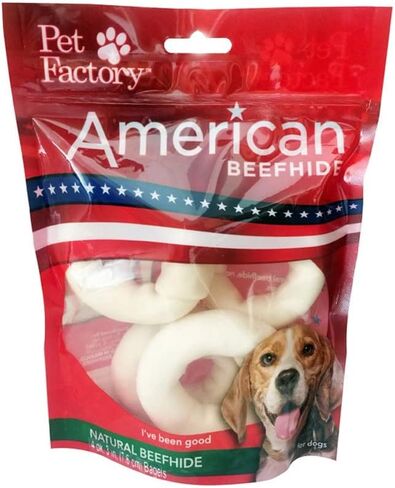 Pet Factory American Beefhide 3-3.5" Pretzels Dog Chew Treats - Natural Flavor, 4 Count/1 Pack in Saudi Arabia