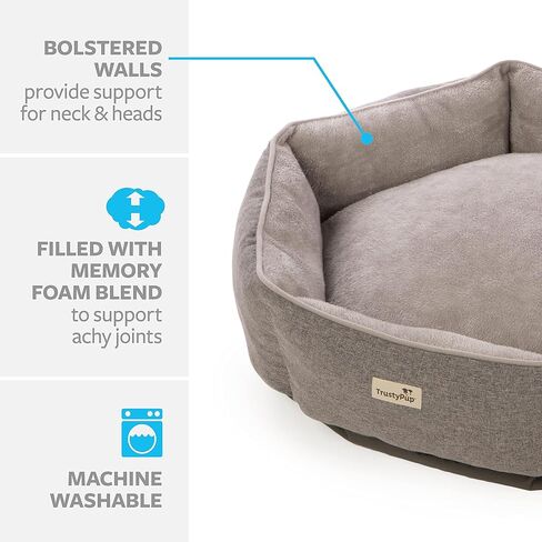 Dura Mat Tufted Pillow Pet Bed, Easy to Clean - Gray, Large, Dura Mat (Gray), 36.0" L x 27.0" W x 5.0" Th in Kuwait