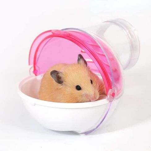 WNZQK الهامستر رمل الحمام الهامستر مخبأ قفص الهامستر الملحقات حاوية حمام الرمال الصغيرة الحيوانات الأليفة المرحاض الهامستر فيلا شفافة خارجية (ترقية الوردي) in Kuwait